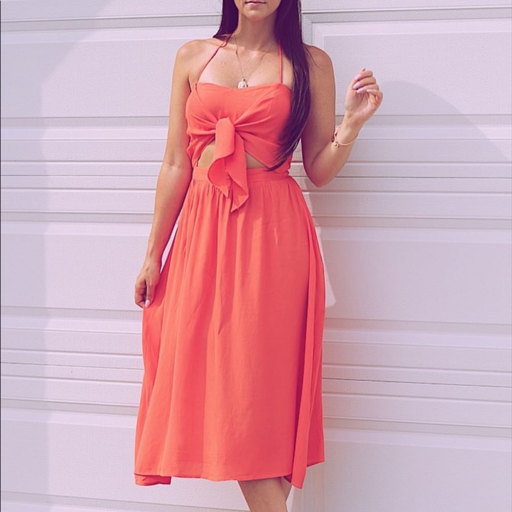 Tie Front Midi Dress